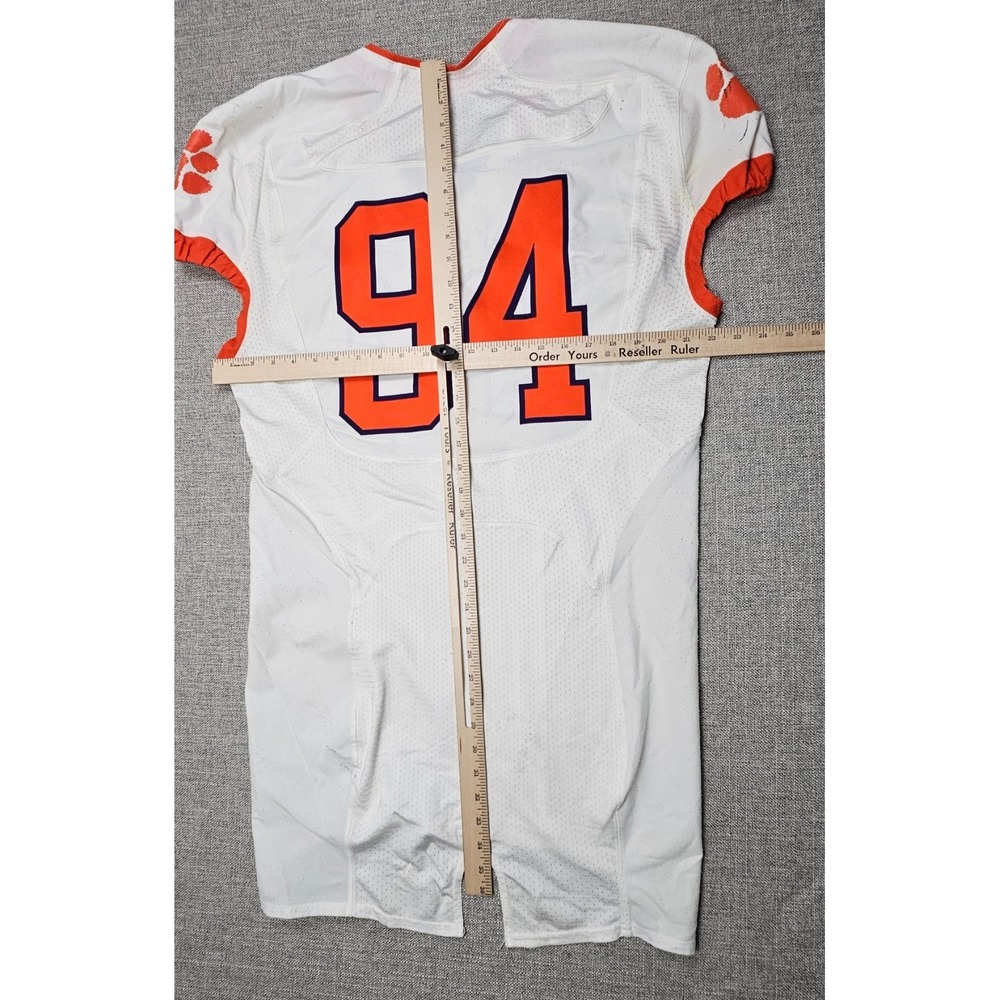 Clemson Tigers Football Jersey Mens 46 L White Game Worn Team Issued Nike #94 - Picture 7 of 10